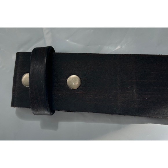 Harley Davidson Mens Black Leather Belt Strap Debossed Logo 30 Biker No Buckle - Picture 8 of 12